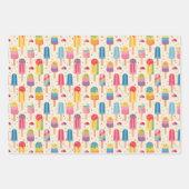 Schattige ijsfeestpatroon inpakpapier vel (Voorkant 3)