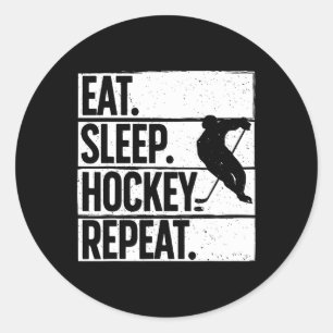 Schattige ijshockey voor mannen vrouwen ijshockeyl ronde sticker