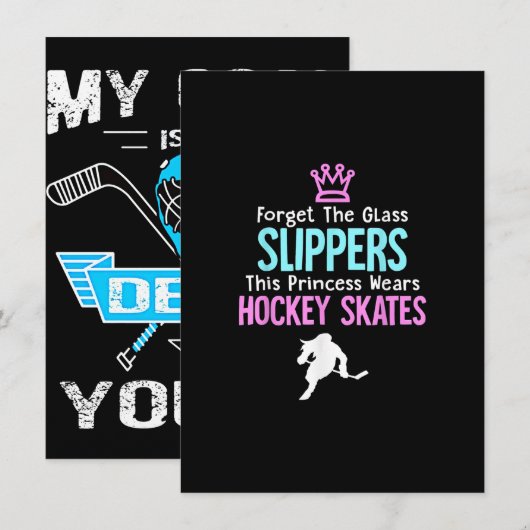 Schattige ijshockeymeisjes cadeau vrouwen citaat kaart (Voorkant / Achterkant)