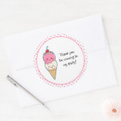 Schattige ijsje dank u ronde sticker (Envelop)