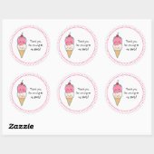 Schattige ijsje dank u ronde sticker (Vel)