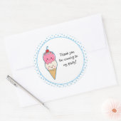 Schattige ijsje dank u ronde sticker (Envelop)