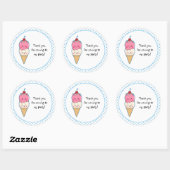 Schattige ijsje dank u ronde sticker (Vel)