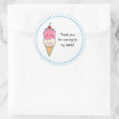 Schattige ijsje dank u ronde sticker (Tas)