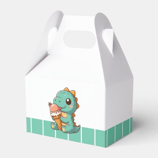 Schattige ijsje eten dino bedankdoosjes (Voorkant Zijde)