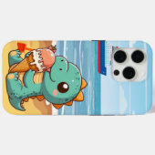 Schattige ijsje eten dino op het strand Case-Mate iPhone case (Achterkant (horizontaal))