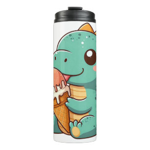 Schattige ijsje eten dino thermosbeker