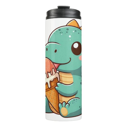 Schattige ijsje eten dino thermosbeker (Voorkant)