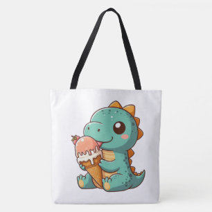 Schattige ijsje eten dino tote bag