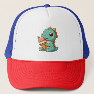 Schattige ijsje eten dino trucker pet