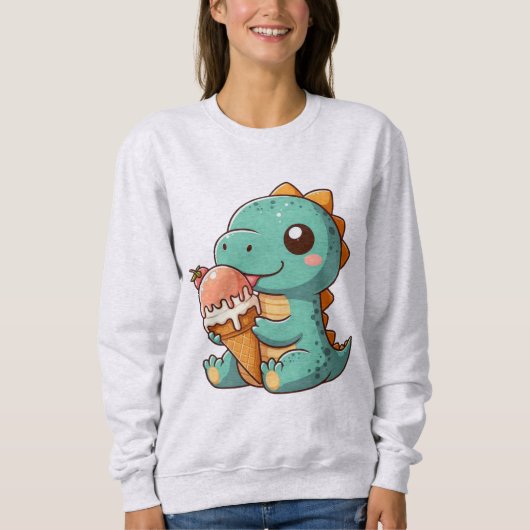 Schattige ijsje eten dino trui (Voorkant)