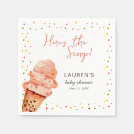 Schattige ijsje met Sprinkles Baby shower Servet