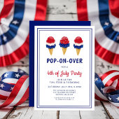 Schattige ijsje rood, wit en blauw 4 juli kaart