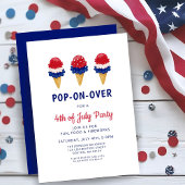 Schattige ijsje rood, wit en blauw 4 juli kaart