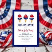 Schattige ijsje rood, wit en blauw 4 juli kaart