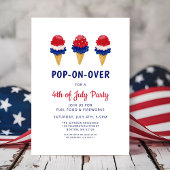 Schattige ijsje rood, wit en blauw 4 juli kaart