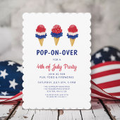 Schattige ijsje rood, wit en blauw 4 juli kaart