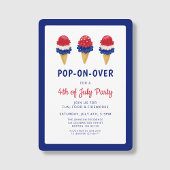 Schattige ijsje rood, wit en blauw 4 juli kaart