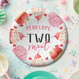 Schattige ijsje twee lieve meisjes verjaardagsfees papieren kommen