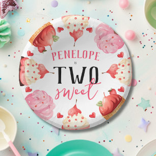 Schattige ijsje twee lieve meisjes verjaardagsfees papieren kommen