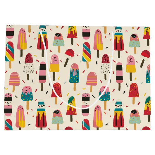 Schattige ijsje Verjaardagsfeest Groot Cadeauzakje (Achterkant)