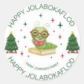 Schattige IJsland Jolabokaflod Boek Zondvloed Kers Ronde Sticker (Voorkant)