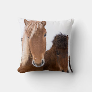 Schattige IJslandse paarden bij elkaar Kussen