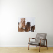 Schattige IJslandse paarden samen Wandkleed (In Situ (horizontaal))