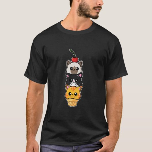 Schattige Ijslepelkatten Kat T-shirt (Voorkant)