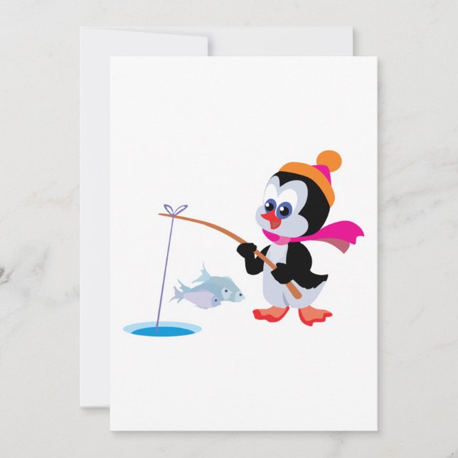 schattige ijsvisserij kleine pinguïn (Voorkant)
