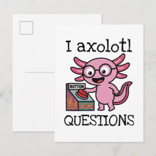 Schattige Ik Axolotl Vragen azteek O nee rode knop Briefkaart