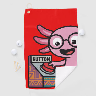 Schattige Ik Axolotl Vragen azteek O nee rode knop Golfhanddoek