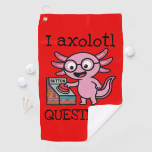 Schattige Ik Axolotl Vragen azteek O nee rode knop Golfhanddoek