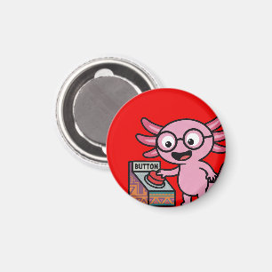 Schattige Ik Axolotl Vragen azteek O nee rode knop Magneet