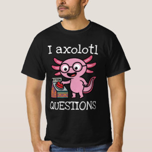 Schattige Ik Axolotl Vragen azteek O nee rode knop T-shirt