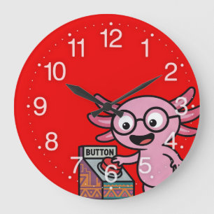 Schattige ik axolotl vragen azteek Oh nee rode kno Grote Klok