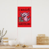 Schattige ik axolotl vragen azteek Oh nee rode kno Poster (Keuken)
