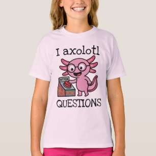 Schattige ik axolotl vragen azteek Oh nee rode kno T-shirt