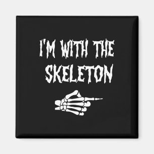 Schattige Ik ben met Skeleton Halloween koppels ma Magneet