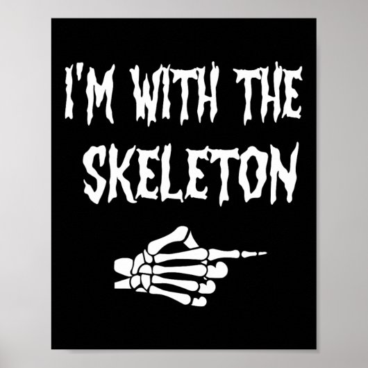 Schattige Ik ben met Skeleton Halloween koppels ma Poster (Voorkant)