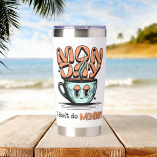 Schattige Ik doe geen maandag Coffee Cup Illustrat Geïsoleerde Drinkbeker