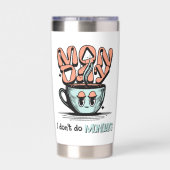 Schattige Ik doe geen maandag Coffee Cup Illustrat Geïsoleerde Drinkbeker (Achterkant)