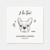 Schattige ik doe te hond Franse bulldog bruiloft Servet (Voorkant)