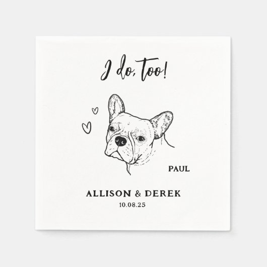 Schattige ik doe te hond Franse bulldog bruiloft Servet (Voorkant)