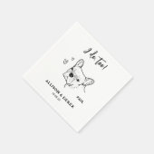 Schattige ik doe te hond Franse bulldog bruiloft Servet (Hoek)