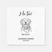 Schattige ik doe te hond huisdier naam bruiloft servet (Voorkant)