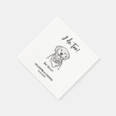 Schattige ik doe te hond huisdier naam bruiloft servet (Hoek)