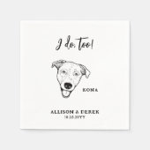 Schattige ik doe te hond huisdier naam bruiloft servet (Voorkant)