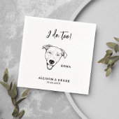 Schattige ik doe te hond huisdier naam bruiloft servet