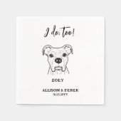 Schattige ik doe te hond huisdier naam bruiloft servet (Voorkant)